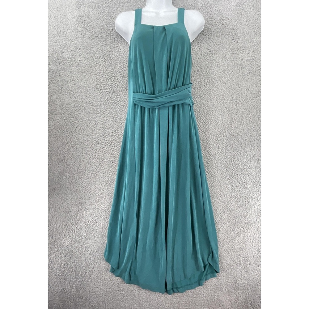 Maeve Anthropologie Tank Dress Womens S Green Maxi Belted Azores Halter Formal
